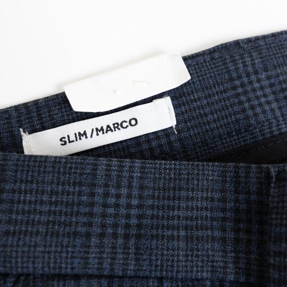 Jack & Jones Marco Slim Dress Pants 31x34 Fit Bi-Stretch Navy Check - Picture 13 of 15